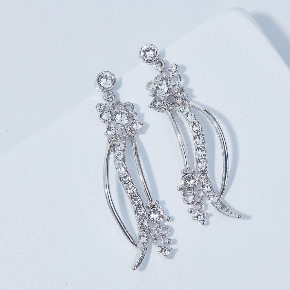 Swarovski Crystal Statement Necklace Earrings Set - image 7